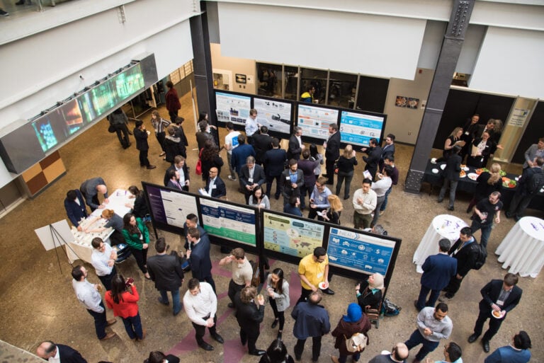 Life Science Innovators networking at McMaster Innovation Park atrium