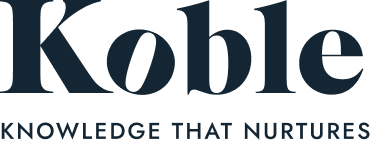 Koble logo with text: Knowledge that nurtures